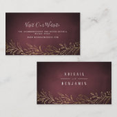 Gilded gold botanische Hochzeitswebsite Beilage Ka Platzkarte (Vorne/Hinten)