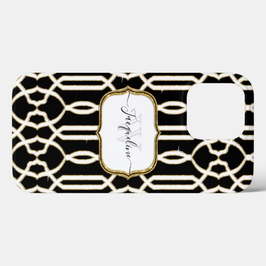 Gilded Gold Elegante Girly Script Name Schwarz-wei Case-Mate iPhone Hülle (Rückseite (Horizontal))