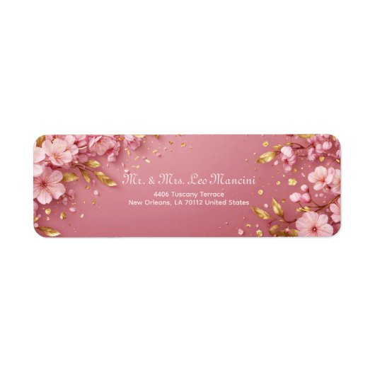 Gilded Gold Leaf Pink Cherry Blossom (Vorne)