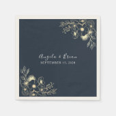 Gilded Gold Navy Napkins Serviette (Vorderseite)