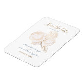 Gilded Gold Rose Dusty Blue Ivory Save the Date Magnet (Linke Seite)