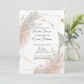 Gilded Gold Sage & Blush Botanical Bridal Shower Einladung (Stehend Vorderseite)
