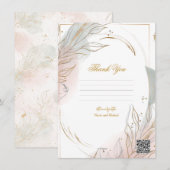 Gilded Gold Sage & Blush Botanical Wedding  Einladung (Vorne/Hinten)