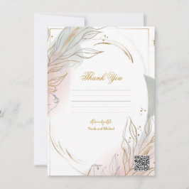 Gilded Gold Sage & Blush Botanical Wedding  Einladung