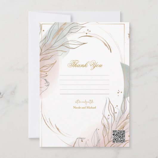 Gilded Gold Sage & Blush Botanical Wedding  Einladung (Vorderseite)