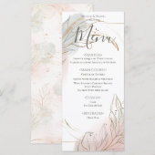 Gilded Gold Sage & Blush Botanical Wedding Menükarte (Vorne/Hinten)