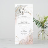 Gilded Gold Sage & Blush Botanical Wedding Menükarte (Stehend Vorderseite)