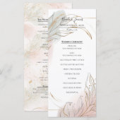 Gilded Gold Sage & Blush Botanical Wedding Program Menükarte (Vorne/Hinten)