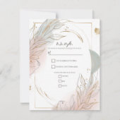 Gilded Gold Sage & Blush Botanical Wedding RSVP Einladung (Vorderseite)