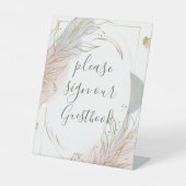 Gilded Gold Sage & Blush Botanical Wedding  Sockelschild (Vorderseite)