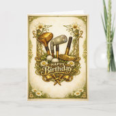 Gilded Golf Antique Illustration Birthday Karte (Vorderseite)