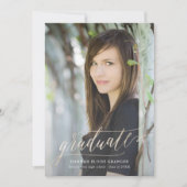 Gilded Grad Gold Script in Imitate Foil Abschluss Einladung (Vorderseite)