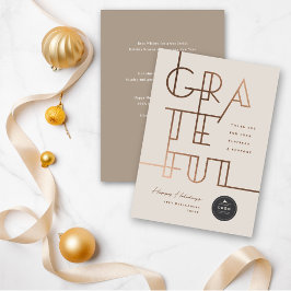 Gilded Grateful Lines Stylish Typografy Business Feiertagskarte