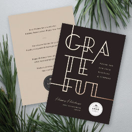 Gilded Grateful Lines Stylish Typografy Business Folien Feiertagskarte
