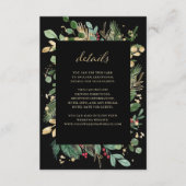 Gilded Greenery Black | Christmas Guest Details Begleitkarte (Vorderseite)