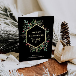 Gilded Greenery Black Frohe Weihnachten Gold