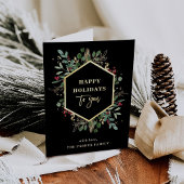 Gilded Greenery Black | Happy Holidays Gold