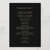 Gilded Greenery Black | Hochzeit Programm (Rückseite)