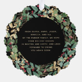 Gilded Greenery Black | Weihnachten im Foto Ornament Karte (Rückseite)