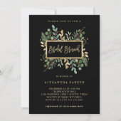 Gilded Greenery on Black | Christmas Bridal Brunch Einladung (Vorderseite)