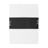 Gilded Greenery on Black | Weihnachtsfeier Einladungsbanderole (Rückseitenbeispiel)