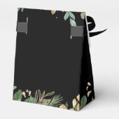 Gilded Greenery on Black | Weihnachtsfeier Geschenkschachtel (Rückseite)