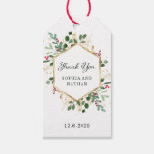 Gilded Greenery on White | Weihnachten Vielen Dank Geschenkanhänger (Vorderseite)