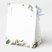 Gilded Greenery on White | Weihnachtsfeier Geschenkschachtel (Rückseite)