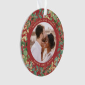 Gilded Greenery Red | Verheiratet und Merry Two Fo Ornament (Vorderseite)
