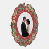 Gilded Greenery Red | Verheiratetes und fröhliches Ornament Karte (Rechts)