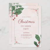 Gilded Greenery Weihnachtsabend Party Einladung (Vorne/Hinten)