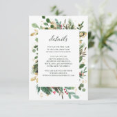 Gilded Greenery White | Christmas Guest Details Begleitkarte (Stehend Vorderseite)