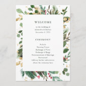 Gilded Greenery White | Hochzeit Programm (Vorderseite)