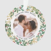 Gilded Greenery White Verheiratet und Merry Two Fo Ornament (Vorderseite)