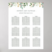 Gilded Greenery White | Weihnachtsfeier Poster (Vorne)