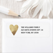 Gilded Heart Address Label - White (Insitu)