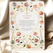 Gilded Heart Frame Floral Enamel Wedding Einladung