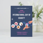 Gilded Hearts: Internationaler Tag der Wohltätigke Einladung (Stehend Vorderseite)