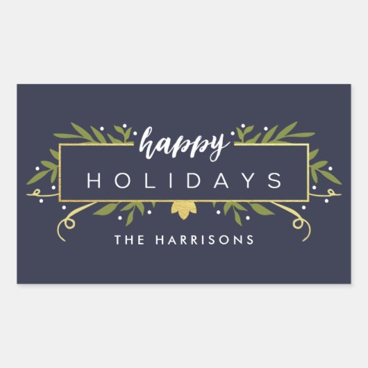 Gilded Holiday Personalisiert Stickers (Vorderseite)