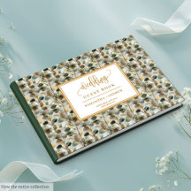 Gilded Hunter Green und Gold Wedding Guest Book