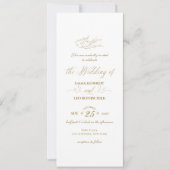 Gilded Imitats Gold Calligraphy Romantic Wedding Einladung (Vorderseite)
