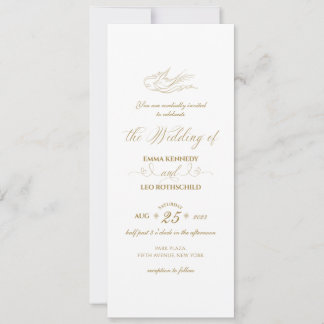 Gilded Imitats Gold Calligraphy Romantic Wedding Einladung
