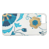 Gilded Indigo Blume mit weißem Hintergrund Case-Mate iPhone Hülle (Rückseite (Horizontal))