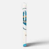 Gilded Indigo Blume mit weißem Hintergrund Case-Mate iPhone Hülle (Rückseite / Links)