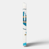 Gilded Indigo Blume mit weißem Hintergrund Case-Mate iPhone Hülle (Rückseite / Links)