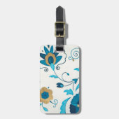 Gilded Indigo Blume mit weißem Hintergrund Gepäckanhänger (Vorderseite vertikal)