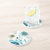 Gilded Indigo Blume mit weißem Hintergrund Getränkeuntersetzer (Seite)