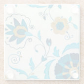 Gilded Indigo Blume mit weißem Hintergrund Glasuntersetzer (Rückseite)