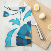 Gilded Indigo Blume mit weißem Hintergrund Handtuch (Viertel Falte)