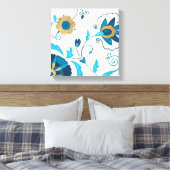 Gilded Indigo Blume mit weißem Hintergrund Leinwanddruck (Insitu (Schlafzimmer))